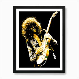 Jimmy Page American Rock Music Legend in Pop Art 2 Art Print