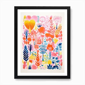 Keunkenhof Gardens Abstract Riso Style 4 Art Print