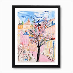 Vienna, Dreamy Storybook Illustration 3 Art Print