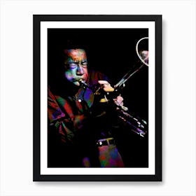 Lee Morgan American Jazz Trumpeter Legend in my Colorful Digital Painting Art Print