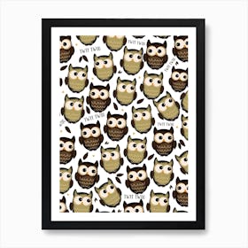 Owls Cute pattern Art Print