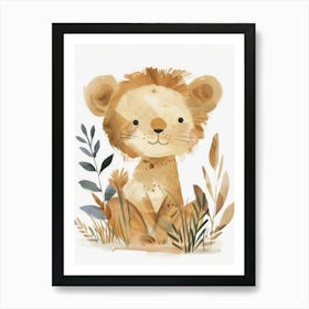 Charming Nursery Kids Animals Lion 4 Art Print