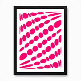 Pink Circles Pop Minimal Graphic Abstract Art Print