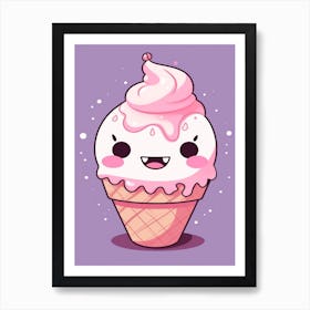 Ice Cream Kawaii Illustration 1 Art Print