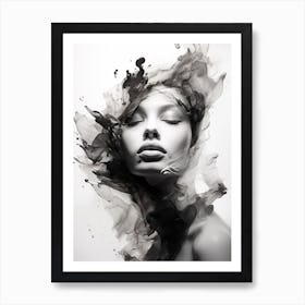 Ephemeral Beauty Abstract Black And White 7 Art Print