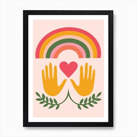 Rainbow Hands Art Print