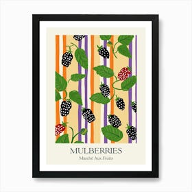 Marche Aux Fruits Mulberries Fruit Summer Illustration 2 Art Print