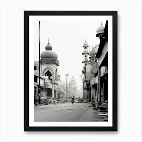 Hyderabad, India, Black And White Old Photo 4 Art Print