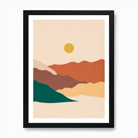 Watercolor sunset landscape 27 Art Print