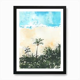 Watercolor Of Palm Trees 1 Art Print