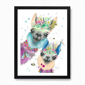 Llamas Art Print