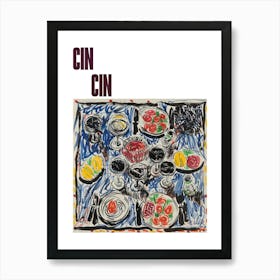 Cin Cin Poster Wine With Friends Matisse Style 9 Art Print