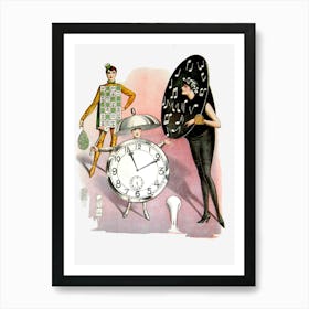 Clock Ladies Art Print