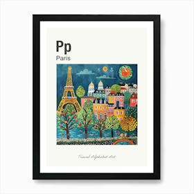 Kids Travel Alphabet  Paris 3 Art Print