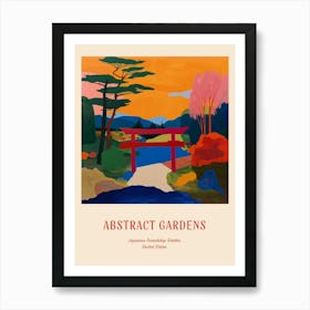 Colourful Gardens Japanese Friendship Garden Usa 3 Red Poster Art Print