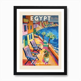 Alexandria Egypt 4 Fauvist Painting  Travel Poster Art Print