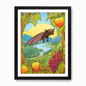 Fruit Bat Vintage Illustration 5 Art Print