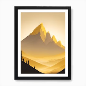 Misty Mountains Vertical Composition In Yellow Tone 5 Art Print