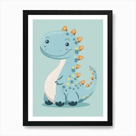 Cute Cartoon Dinosaur 1 Art Print