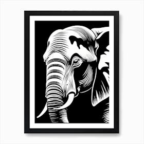 Elephant Head Vector Illustration, 1339 Art Print