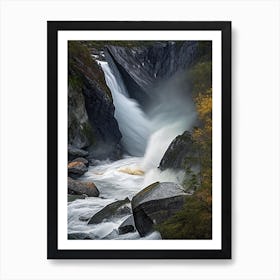 Skjervsfossen, Norway Nat Viga Style (2) Art Print