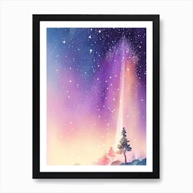 Meteor Shower Gouache Space Art Print