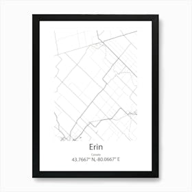 Erin,Canada Minimalist Map Art Print