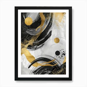 Abstract Black And Gold Canvas Print 12 Art Print