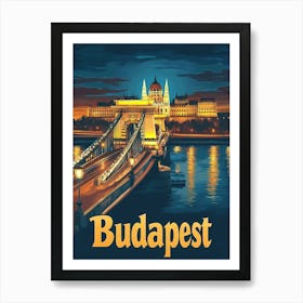 Aihrgdesign A Vintage Travel Poster Of Budapest Art Print