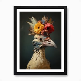 Bird With A Flower Crown Lark 2 Art Print