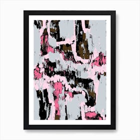 Grey And Pink Texture Art Print