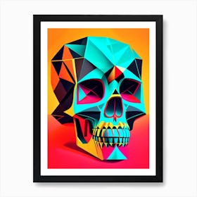 Skull With Geometric Designs 2 Pop Art Art Print