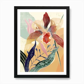 Colourful Flower Illustration Orchid 1 Art Print