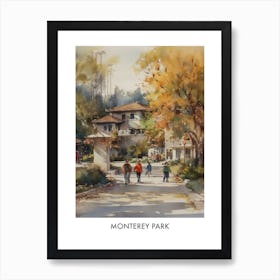 Monterey Park Watercolor 1travel Poster Art Print