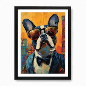 Whimsical Frenchies At The Bar 11 Art Print