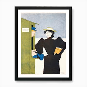 Woman Picking Up Bathing Suits (1895), Edward Penfield Art Print