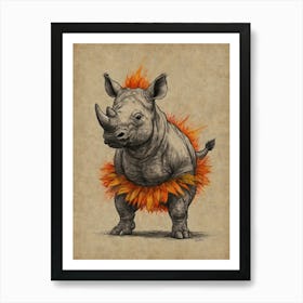 Rhino - Hawaii Art Print