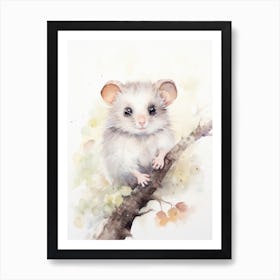 Light Watercolor Painting Of A Mountain Pygmy Possum 2 Art Print