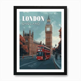 Vintage Big Ben Travel Postcard - London, England Art Print