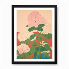 Hydrangeas Flower Big Bold Illustration 1 Art Print