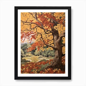 Hornbeam Vintage Autumn Tree Print  Art Print