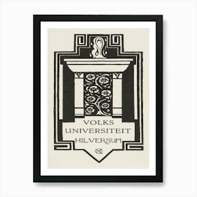 Zuil. Volksuniversiteit Hilversum (1920), Richard Roland Holst Art Print