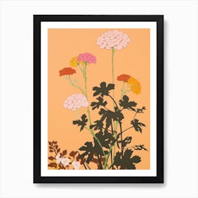 Marigolds Flower Big Bold Illustration 3 Art Print