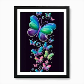 Butterflies And Bubbles Art Print