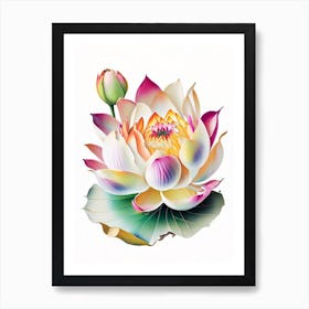 Lotus Flower Petals Decoupage 1 Art Print