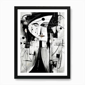 Emotions Abstract Black And White 5 Art Print