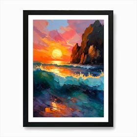 Sunset At The Beach 3 Art Print