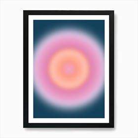 Magical Night 01 Gradient Aura Dark Blue And Pink Art Print