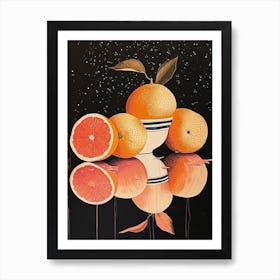 Art Deco Orange Reflection Art Print