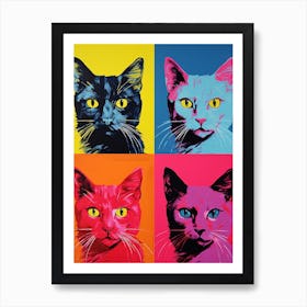 Pop Art Cats Vivid 3 Art Print